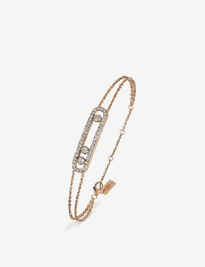 Shop Messika Women's Pink Gold Move 18ct Rose-gold And Diamond Bracelet
