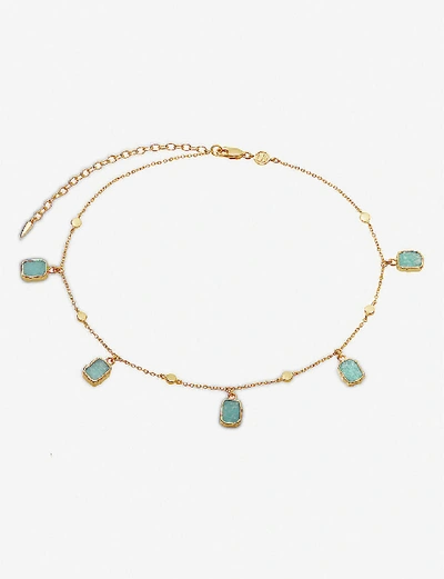 Shop Missoma Lena 18ct Yellow Gold-vermeil And Amazonite Choker Necklace