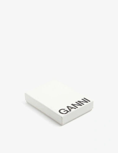 Shop Ganni Leopard-print Leather Card Holder