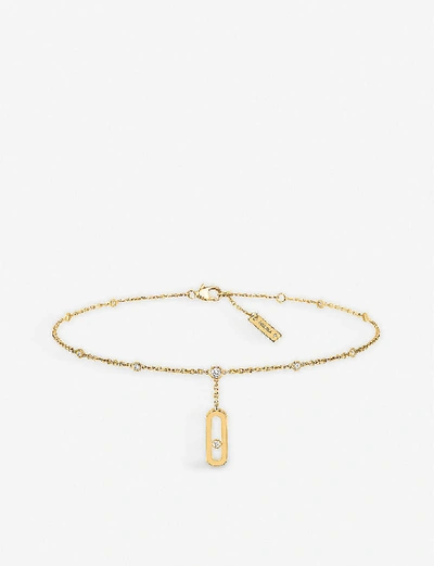 Shop Messika Women's Yellow Gold Move Uno 18ct Yellow-gold And Diamond Anklet