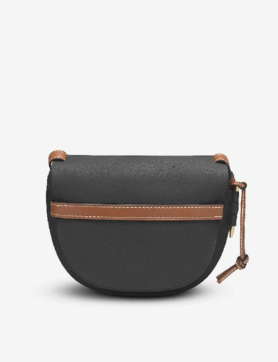 Shop Loewe Gate Small Leather Cross-body Bag In Black/pecan+color