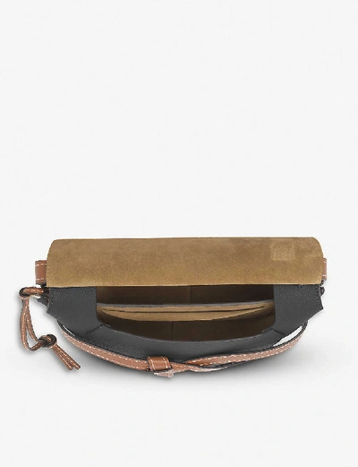 Shop Loewe Gate Small Leather Cross-body Bag In Black/pecan+color
