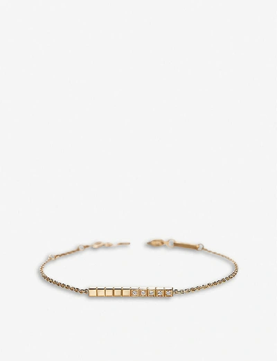 Shop Chopard Ice Cube Pure 18ct Rose-gold And Diamond Bracelet In Rose Gold