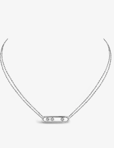 Shop Messika Move Pavé 18ct White-gold And Diamond Necklace White Gold