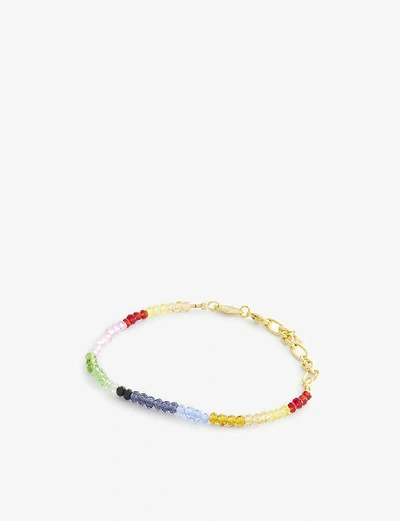 Shop Anni Lu Chasing Rainbows Gold-plated And Glass Bracelet