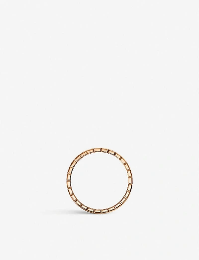 Shop Chopard Ice Cube Pure 18ct Rose-gold And Diamond Ring In Rose Gold
