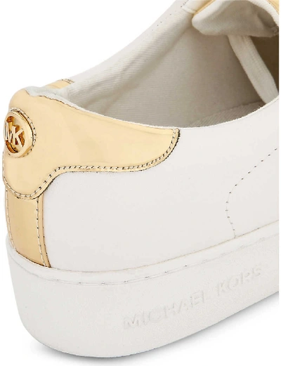 Shop Michael Michael Kors Womens White Irving Leather Trainers 3.5