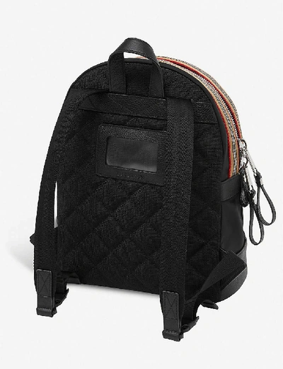 Shop Burberry Kids Nico Logo-print Striped Shell Backpack In Black