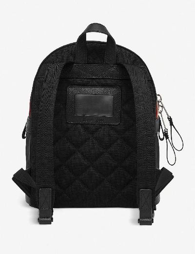 Shop Burberry Kids Nico Logo-print Striped Shell Backpack In Black