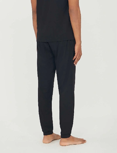 Shop Derek Rose Men's Black Basel Stretch-modal Pyjama Bottoms