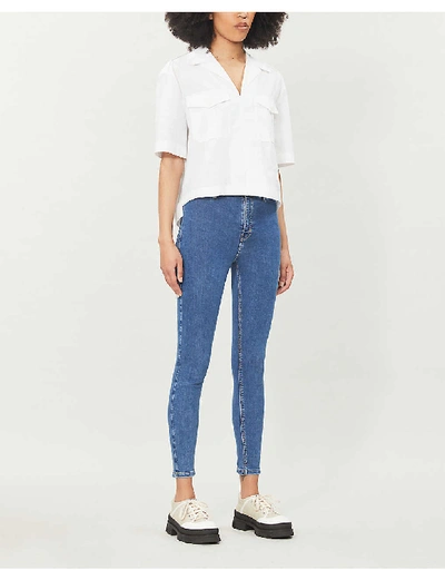 Shop Topshop Joni Skinny High-rise Jeans In Mid Stone