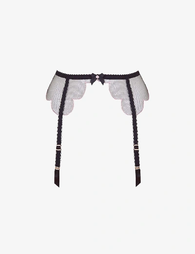 Shop Agent Provocateur Women's Black Lorna Mesh Suspender Belt