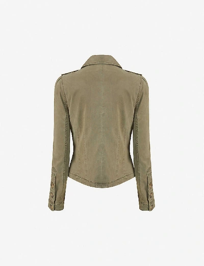 Shop Paige Pacey Woven Jacket In Vintage+ivy+green