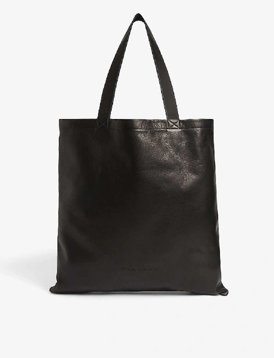 Shop Rick Owens Signature Leather Tote Bag