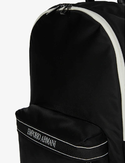 Shop Emporio Armani Brand-print Nylon Backpack