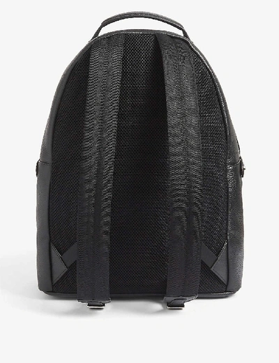 Shop Fendi Peekaboo Grained-leather Backpack In Black