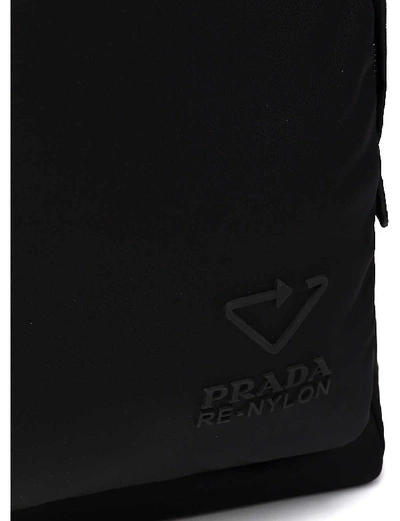 Shop Prada Leather And Recycled-nylon Backpack In Black
