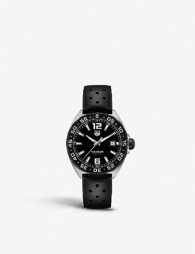 Shop Tag Heuer Men's Black Waz1110.ft8023 Formula 1 Polished Steel Watch