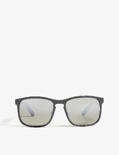 Ray Ban Rb4264 Chromance Square-frame Sunglasses In Black