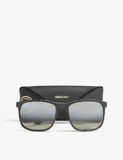 Ray Ban Rb4264 Chromance Square-frame Sunglasses In Black