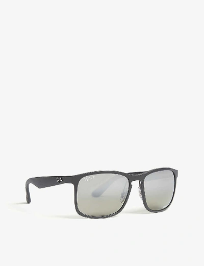 Ray Ban Rb4264 Chromance Square-frame Sunglasses In Black