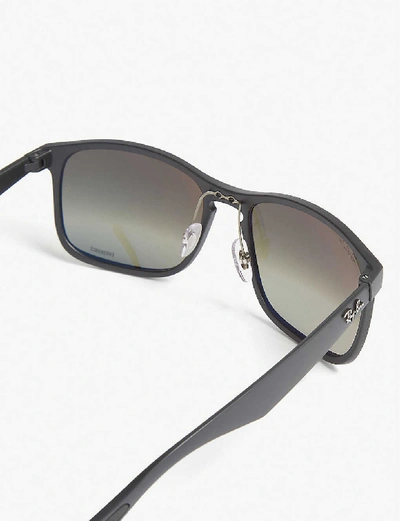Ray Ban Rb4264 Chromance Square-frame Sunglasses In Black