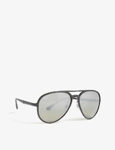 Ray Ban Rb4320 Chromance Aviator Sunglasses In Black | ModeSens