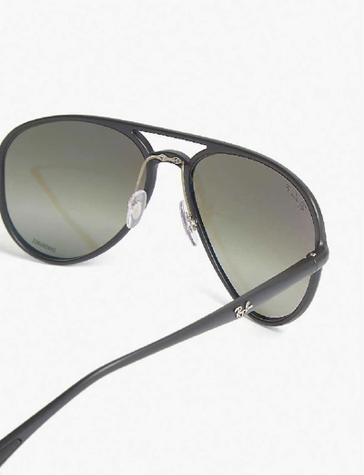 Ray Ban Rb4320 Chromance Aviator Sunglasses In Black | ModeSens