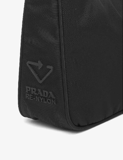 Shop Prada 2000 Re-edition Recycled Nylon Shoulder Bag In Black