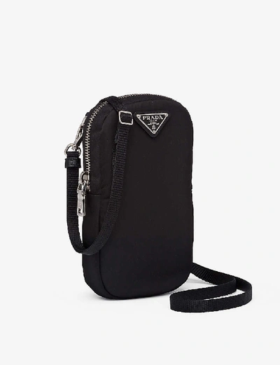 Shop Prada Leather And Recycled-nylon Mini Cross-body Bag