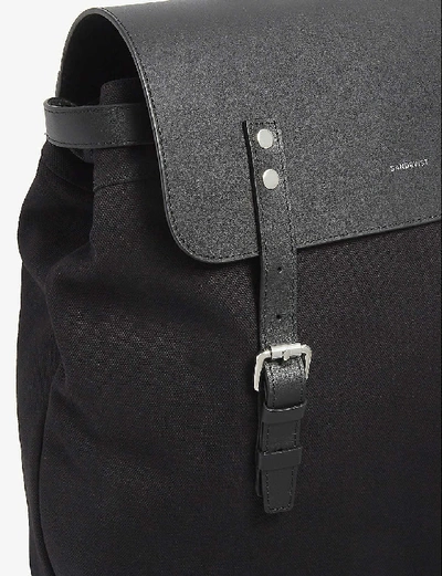 Shop Sandqvist Hege Organic Cotton Canvas Backpack In Black