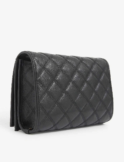 Shop Saint Laurent Becky Mini Quilted Leather Shoulder Bag In Black