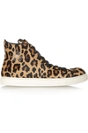 CHARLOTTE OLYMPIA Purrrfect Leopard-Print Calf Hair High-Top Sneakers