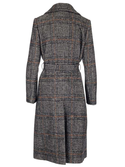 Shop Tagliatore Women's Grey Wool Trench Coat