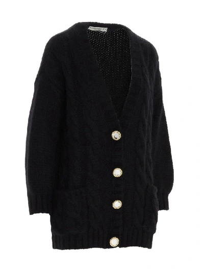 Shop Alessandra Rich Women's Black Wool Cardigan