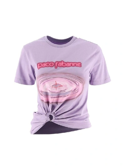 Shop Rabanne Paco  Women's Purple Cotton T-shirt