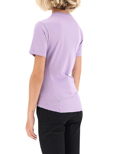 Shop Rabanne Paco  Women's Purple Cotton T-shirt