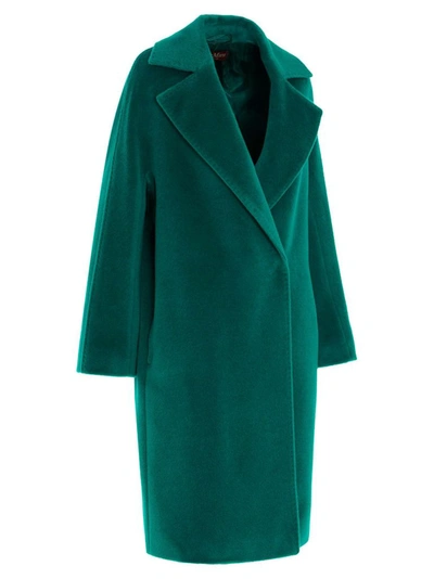 Shop Max Mara Studio Women's Green Wool Coat