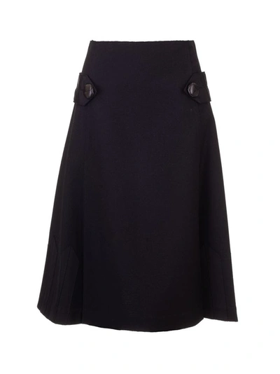 Shop Loewe Women's Black Wool Skirt