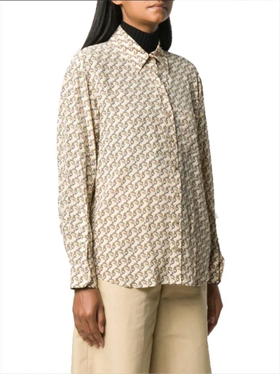 Shop Burberry Women's Beige Silk Shirt