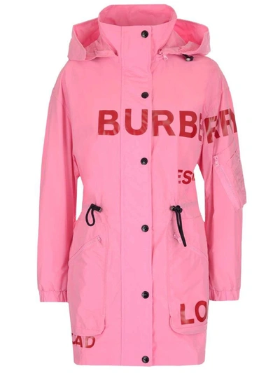 Shop Burberry Women's Pink Polyester Coat