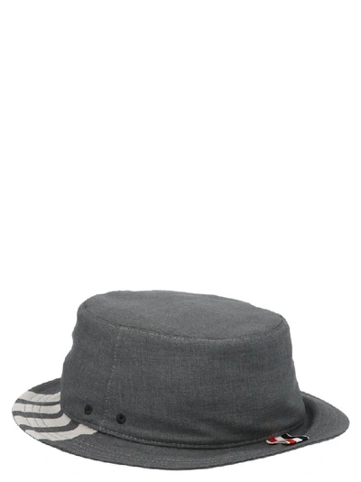Shop Thom Browne Men's Grey Wool Hat