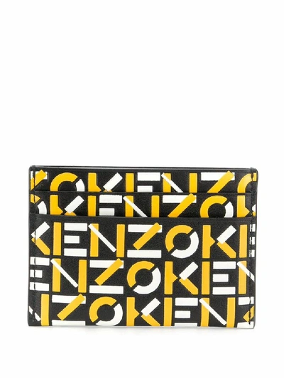 Shop Kenzo Men's Yellow Leather Card Holder