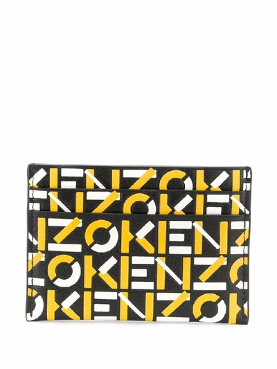 Shop Kenzo Men's Yellow Leather Card Holder