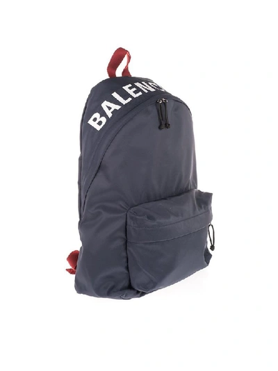 Shop Balenciaga Men's Blue Nylon Backpack