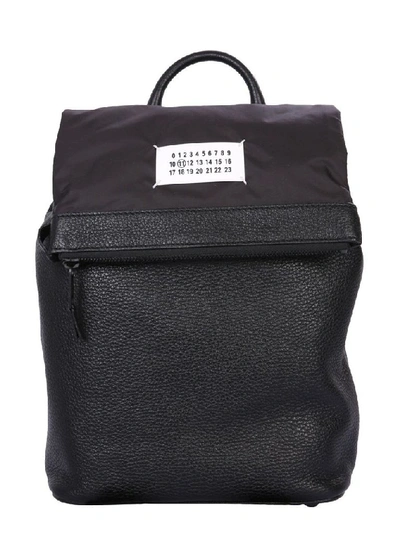 Shop Maison Margiela Men's Black Leather Backpack