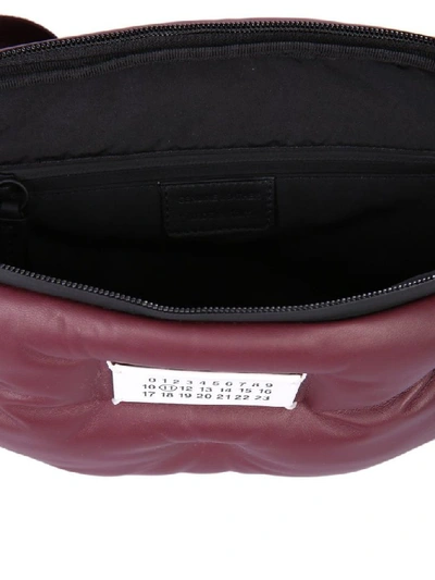 Shop Maison Margiela Men's Burgundy Leather Shoulder Bag