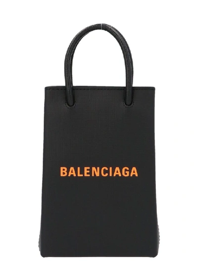 Shop Balenciaga Women's Black Leather Case