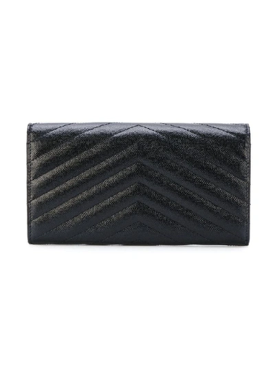 Shop Saint Laurent Women's Black Leather Wallet