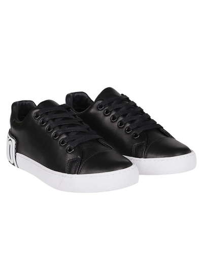 Shop Moschino Women's Black Leather Sneakers